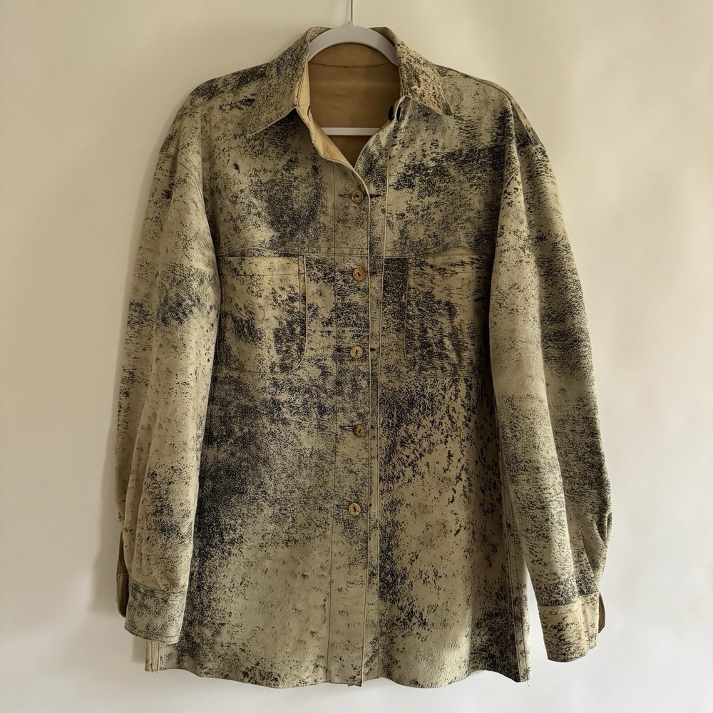 Overland Men's Genuine Suede Reversible Shacket 38 Shirt Jacket Made USA Western - Picture 2 of 14